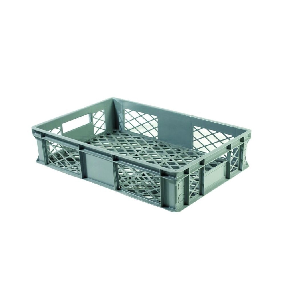Gläserkiste, durchbrochen, grau, 600x400x110 mm Produktabbildung: Gläserkiste, durchbrochen, grau, 600x400x110 mm