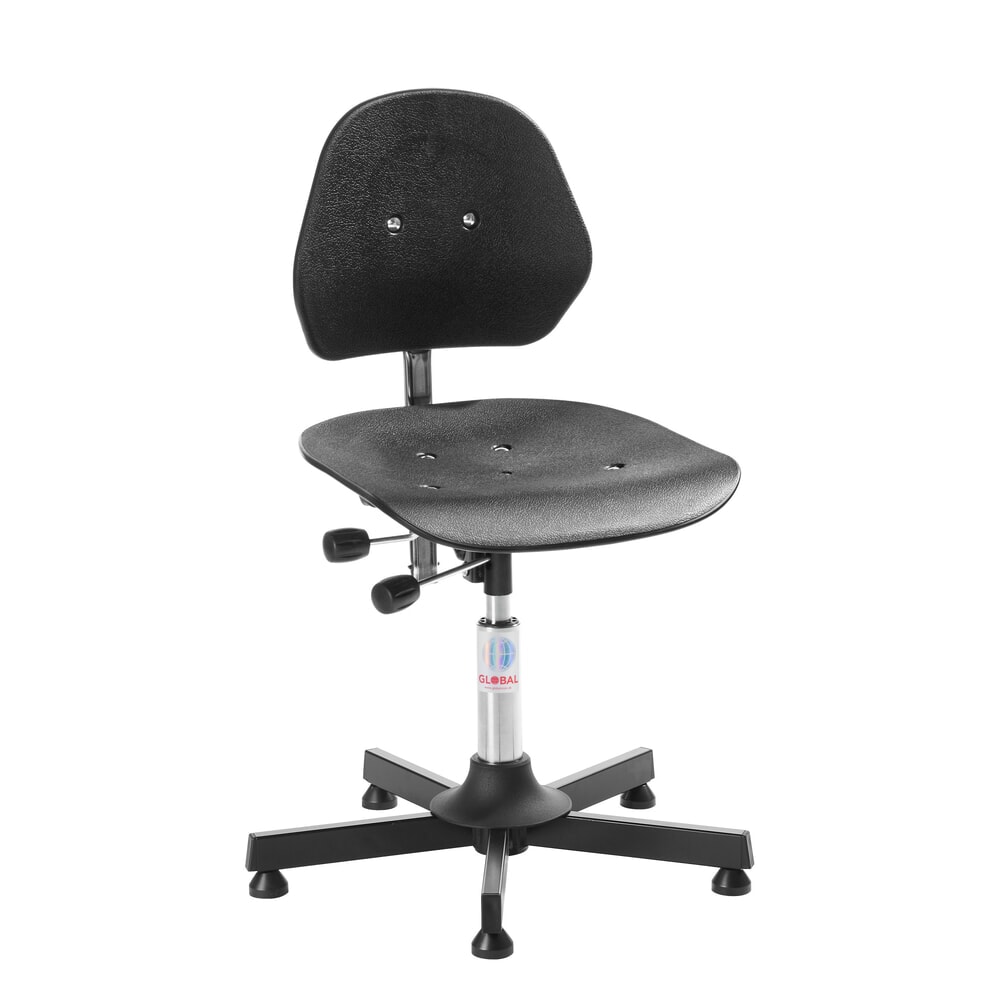 Produktabbildung: Global Stole A/S Arbeitsdrehstuhl Solid, Sitzhöhe 470-600 mm, Bodengleiter, Stahlbasis