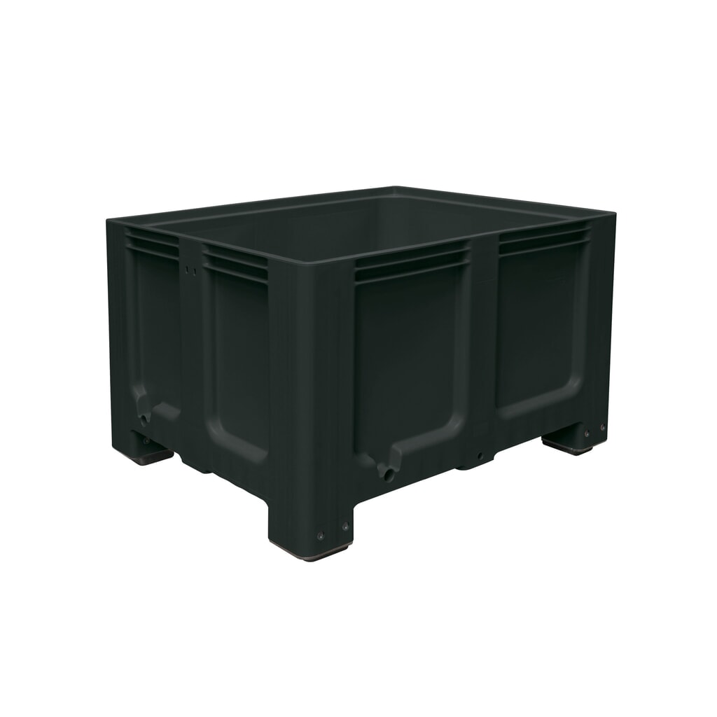 Grossbehälter aus Polyethylen, 610 Liter, mit Füssen, anthrazit Produktabbildung: Grossbehälter aus Polyethylen, 610 Liter, mit Füssen, anthrazit