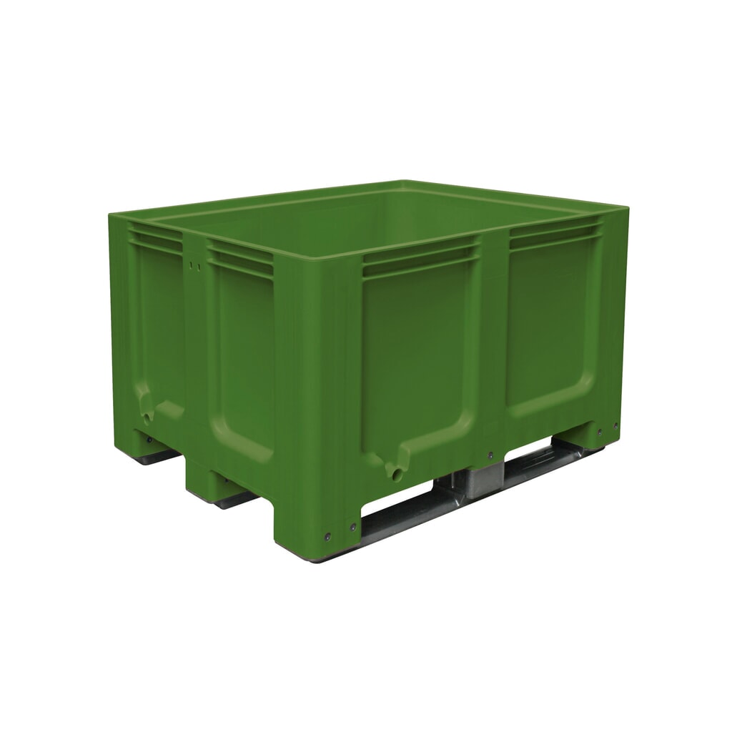 Produktabbildung: Grossbehälter aus Polyethylen, 610 Liter, mit Kufen, grün