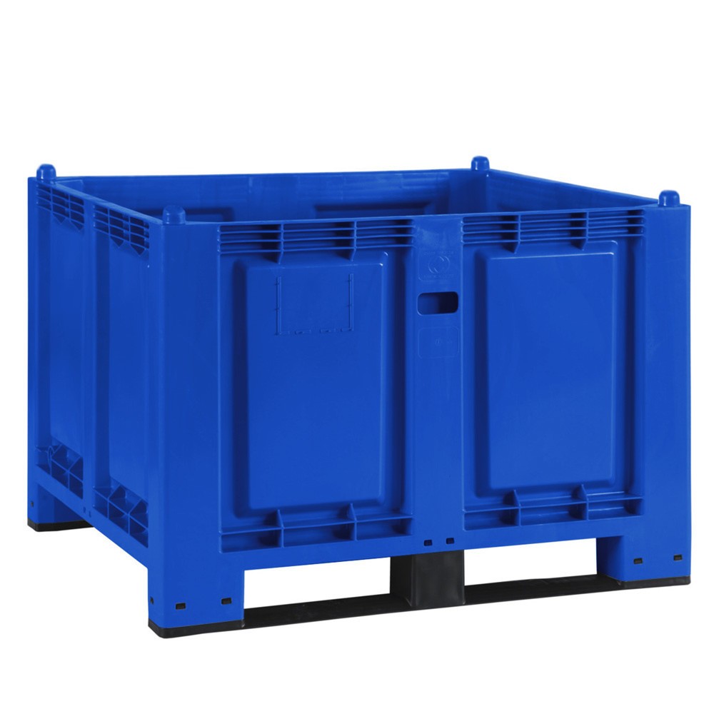Produktabbildung: Grossbehälter aus Polypropylen, 550 Liter, mit Kufen, blau