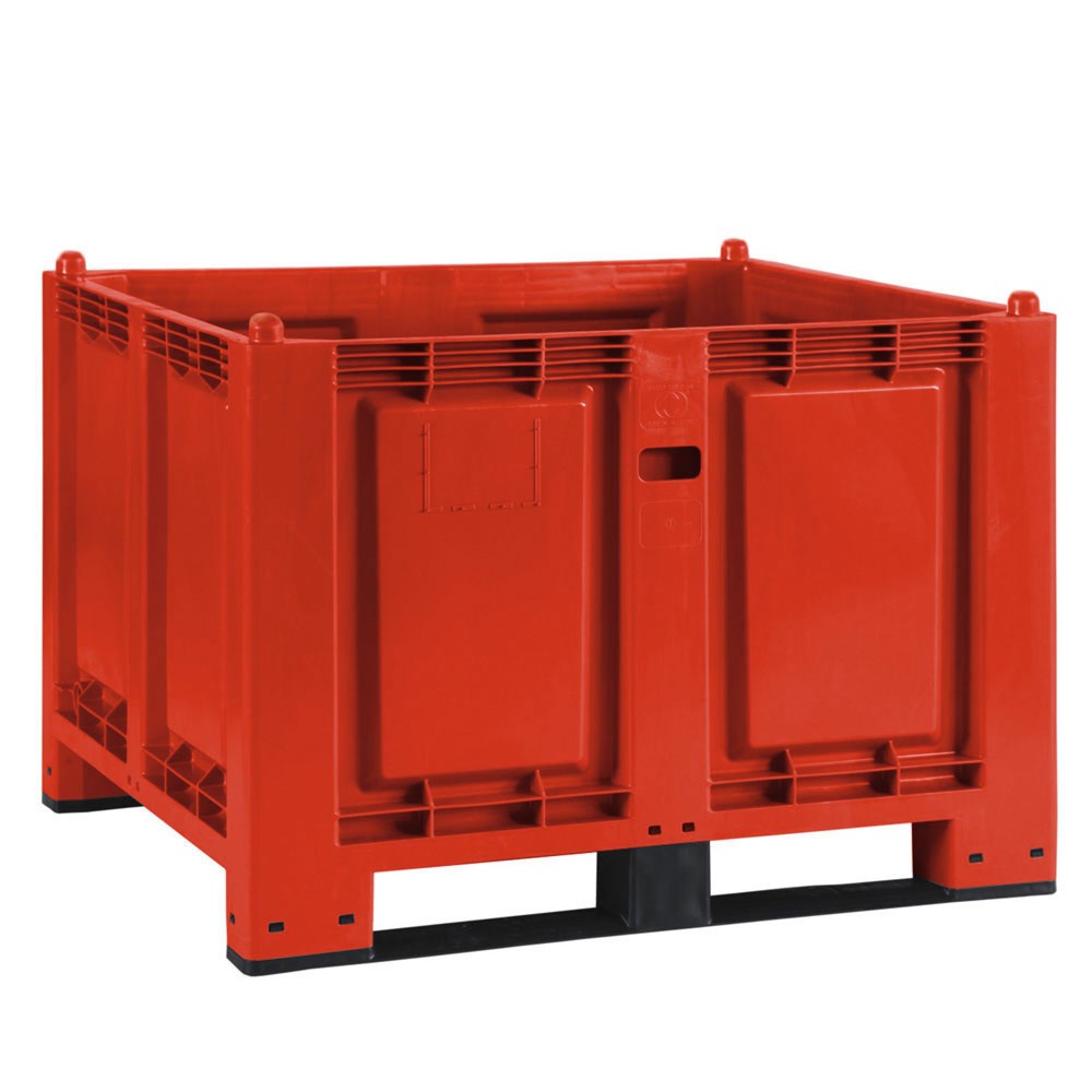 Produktabbildung: Grossbehälter aus Polypropylen, 550 Liter, mit Kufen, rot