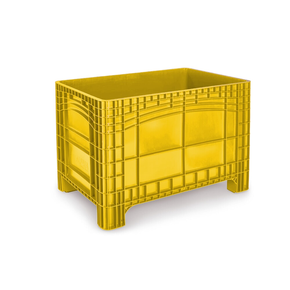 Produktabbildung: Grossbehälter XL, HxBxT 800 x 1.200 x 800 mm, 535 Liter, 4 Füsse, gelb