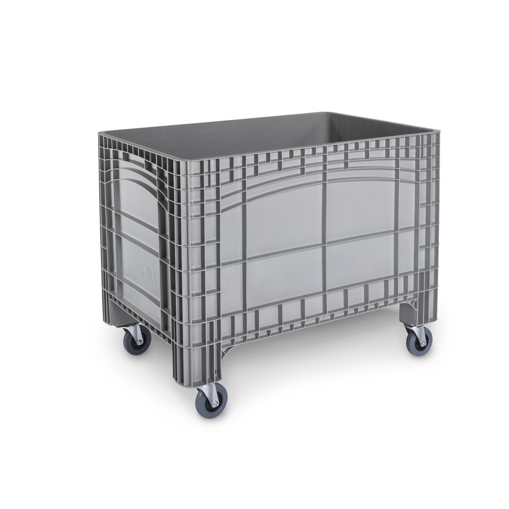 Produktabbildung: Grossbehälter XL, HxBxT 800 x 1.200 x 800 mm, 535 Liter, 4 Lenkrollen mit Bremse, grau