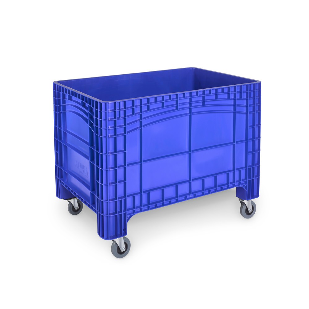 Produktabbildung: Grossbehälter XL, HxBxT 800 x 1.200 x 800 mm, 535 Liter, 4 Lenkrollen mit Bremse, blau