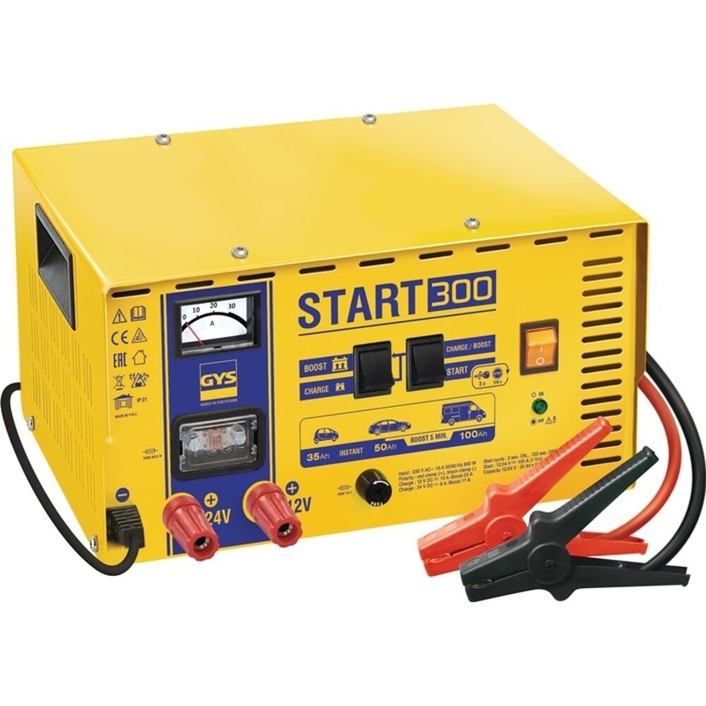 Produktabbildung: GYS Batterieladegerät START 300, Boost 12V: 10-23 / 24V: 8-17 A, 12 / 24 V