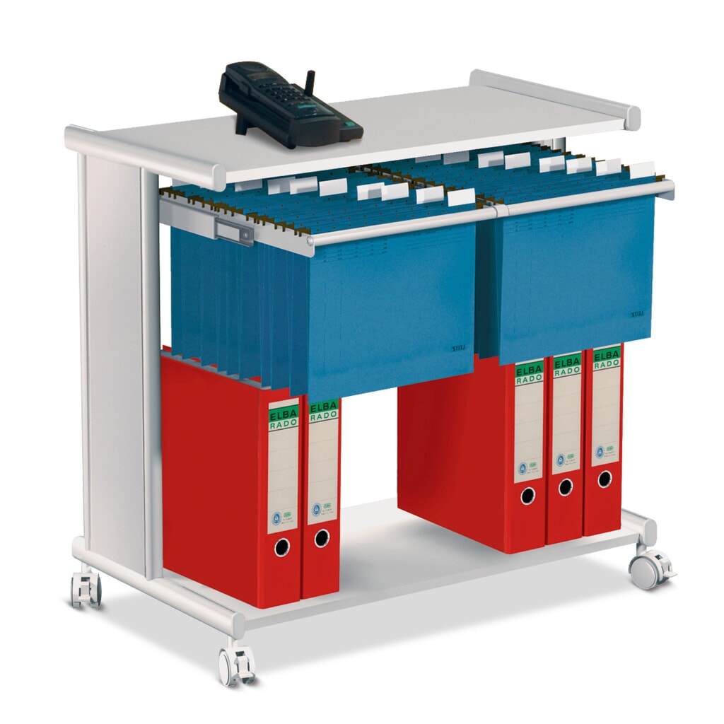 Hängemappenwagen mit Auszug + Ablage, HxBxT 720 x 760 x 400 mm Produktabbildung: Hängemappenwagen mit Auszug + Ablage, HxBxT 720 x 760 x 400 mm