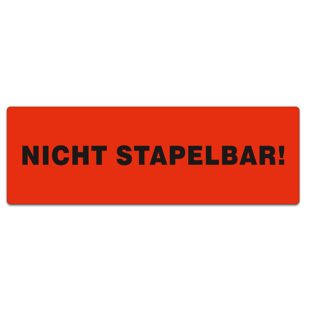 Haftetiketten "Nicht stapelbar!", BxL 150 x 50 mm, 1.000 Stk/VE Produktabbildung: Haftetiketten "Nicht stapelbar!", BxL 150 x 50 mm, 1.000 Stk/VE