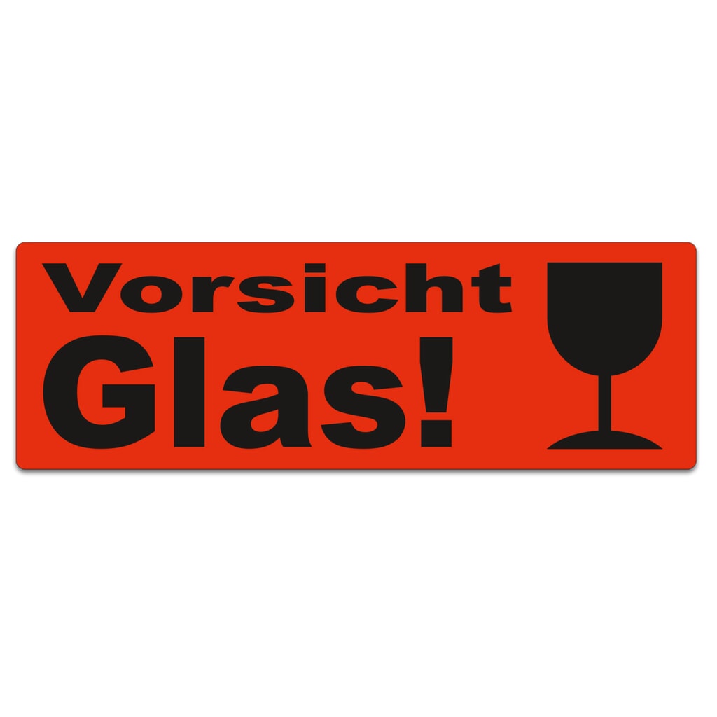 Haftetiketten "Vorsicht Glas, mit Kelch", BxL 150 x 50 mm, 1.000 Stk/VE Produktabbildung: Haftetiketten "Vorsicht Glas, mit Kelch", BxL 150 x 50 mm, 1.000 Stk/VE
