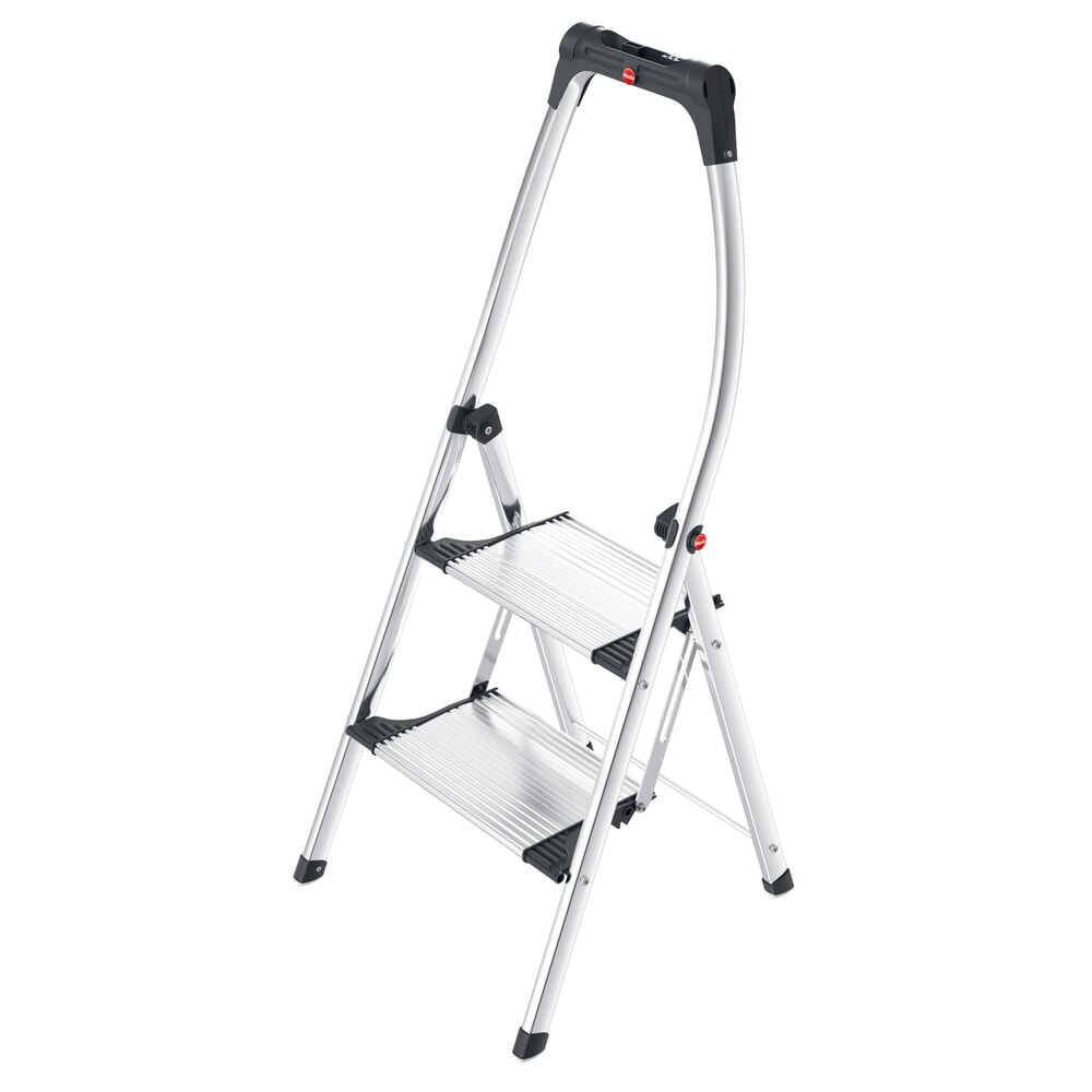 Produktabbildung Nr. 1: Hailo Klapptritt, Plattformhöhe 490 mm, Stufen einschl. Plattform 2, Aluminium mit Anti-Rutsch-Riffelung