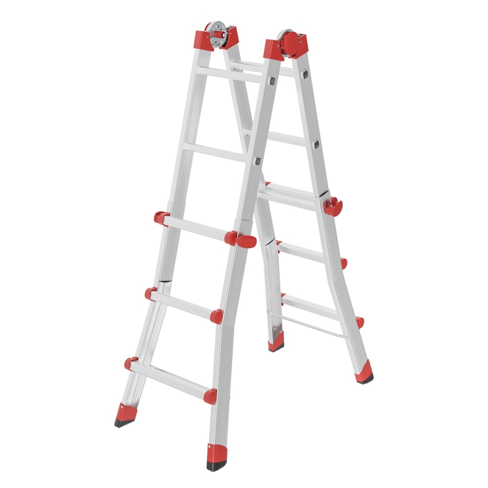 Produktabbildung: Hailo M80, Aluminium-Multifunktionsleiter, 4x3 Sprossen
