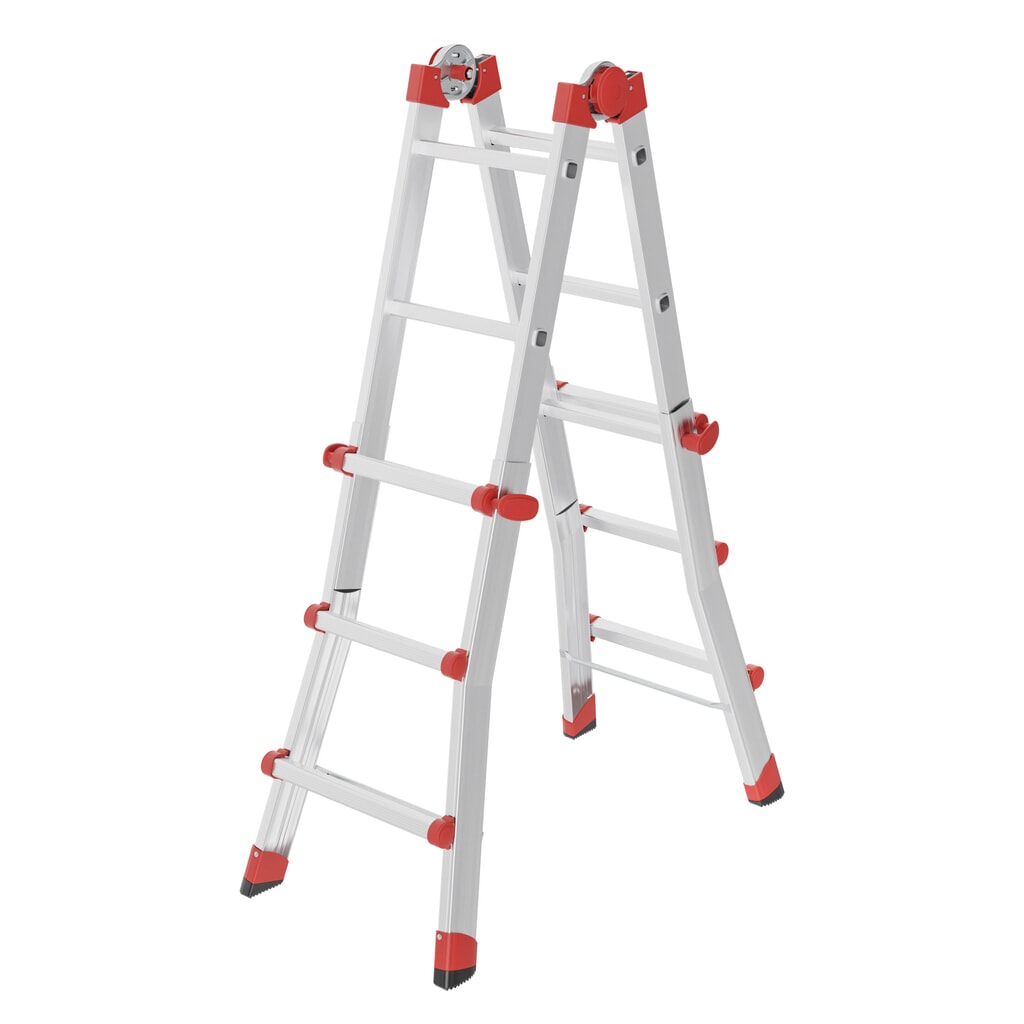 Produktabbildung Nr. 1: Hailo M80, Aluminium-Multifunktionsleiter, 4x3 Sprossen