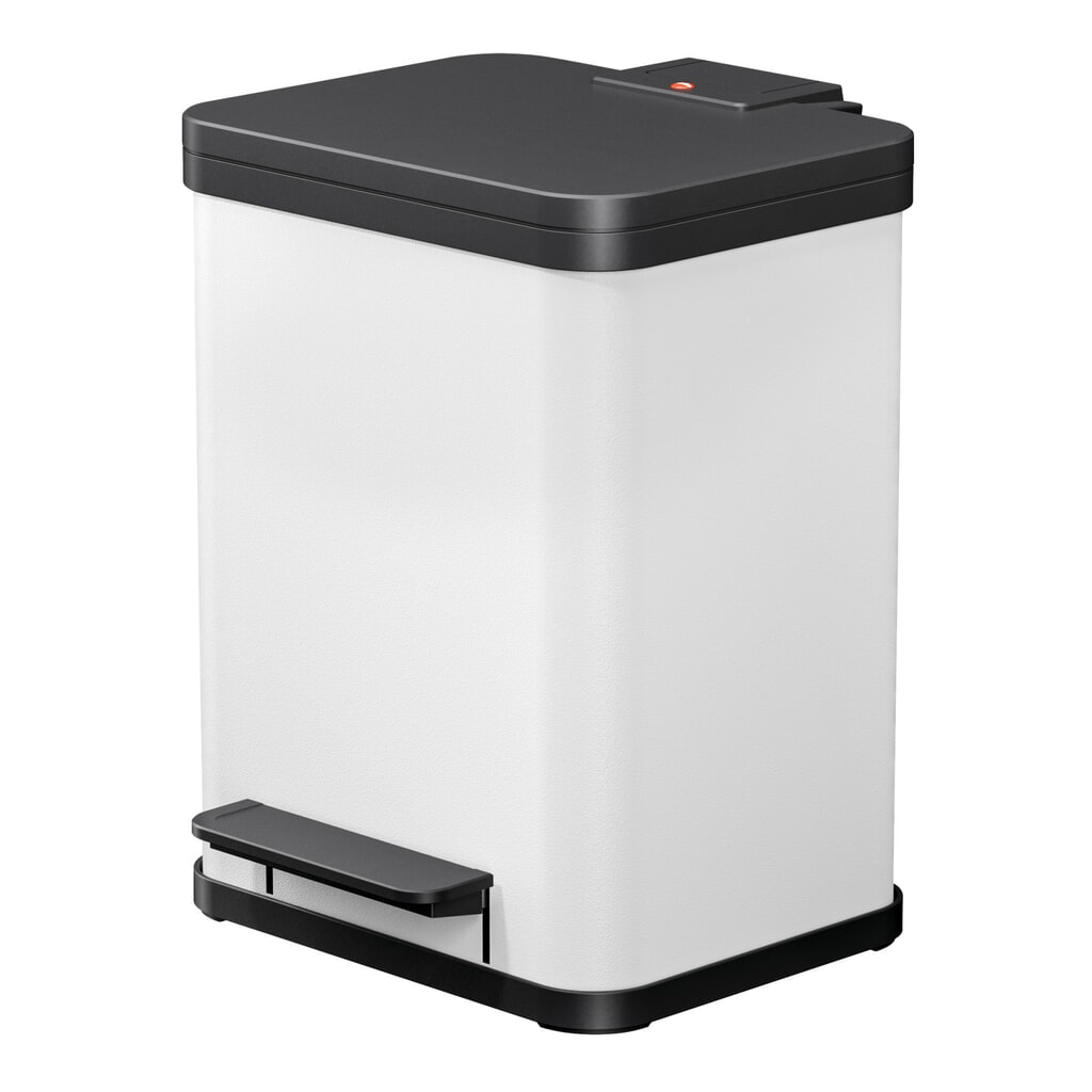 Produktabbildung Nr. 1: Hailo Tret-Wertstoffsammler Öko duo Plus M, 2x 9 Liter, gedämpfter Schliessmechanismus, weiss, matt