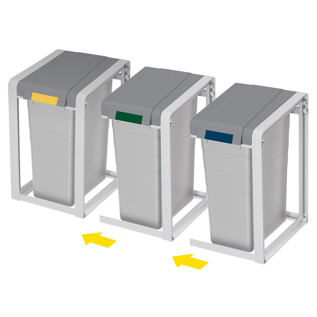 Hailo Wertstoffsammler ProfiLine Öko XL, 38 Liter, Erweiterungsmodul, matt Produktabbildung Nr. 3: Hailo Wertstoffsammler ProfiLine Öko XL, 38 Liter, Erweiterungsmodul, matt