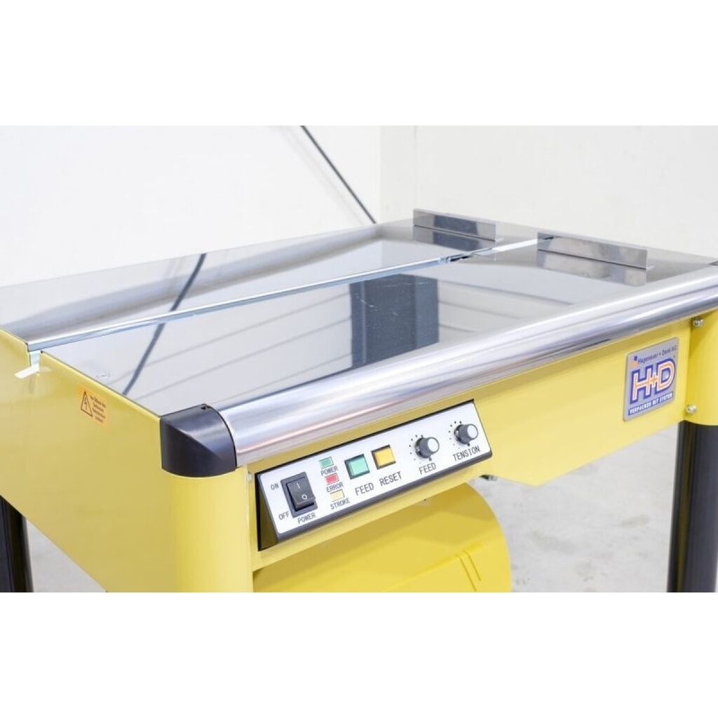 Halbautomatische Umreifungsmaschine HDS-25, mobil mit Lenkrollen, für Bandbreite 12 mm Produktabbildung Nr. 4: Halbautomatische Umreifungsmaschine HDS-25, mobil mit Lenkrollen, für Bandbreite 12 mm