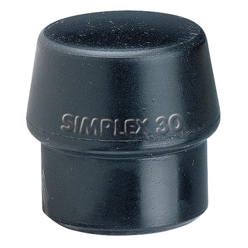 Produktabbildung: Schonhammerkopf SIMPLEX Kopf-Ø 30mm Gum.schwarz mittelh.HALDER