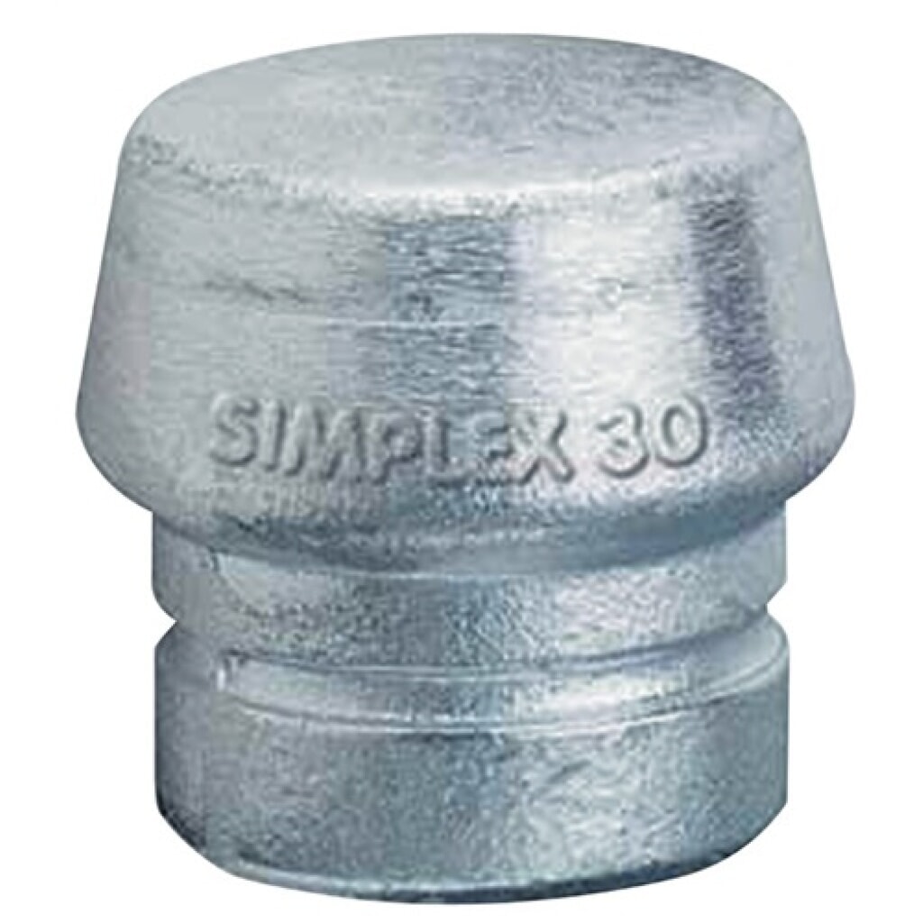 Schonhammerkopf SIMPLEX Kopf-Ø 30mm Weichmetall silber hart HALDER Produktabbildung: Schonhammerkopf SIMPLEX Kopf-Ø 30mm Weichmetall silber hart HALDER