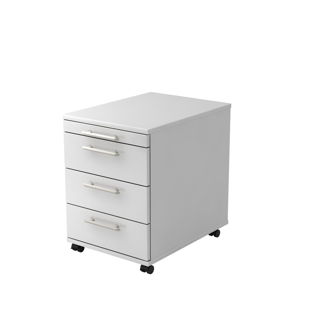 Produktabbildung: Hammerbacher Rollcontainer 58cm,3 Schübe RE Weiss