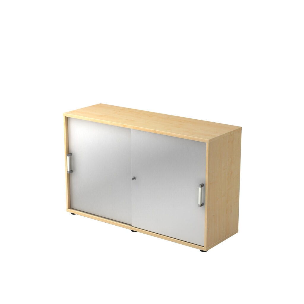Hammerbacher Schiebetürschrank 2OH 120cm CE Ahorn/Silber Produktabbildung: Hammerbacher Schiebetürschrank 2OH 120cm CE Ahorn/Silber
