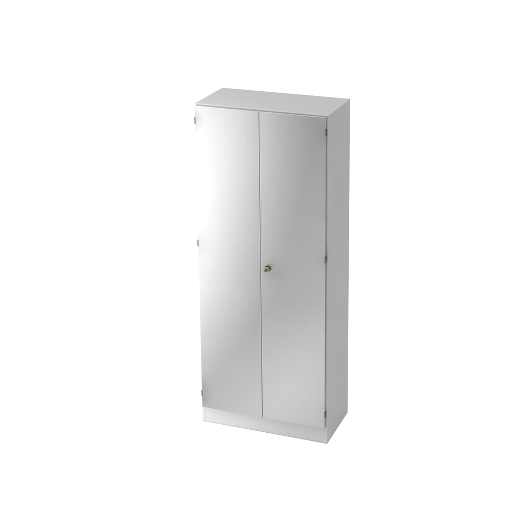 Hammerbacher Schrank 5OH mit Sockelbl. SG Weiss/Silber Produktabbildung: Hammerbacher Schrank 5OH mit Sockelbl. SG Weiss/Silber