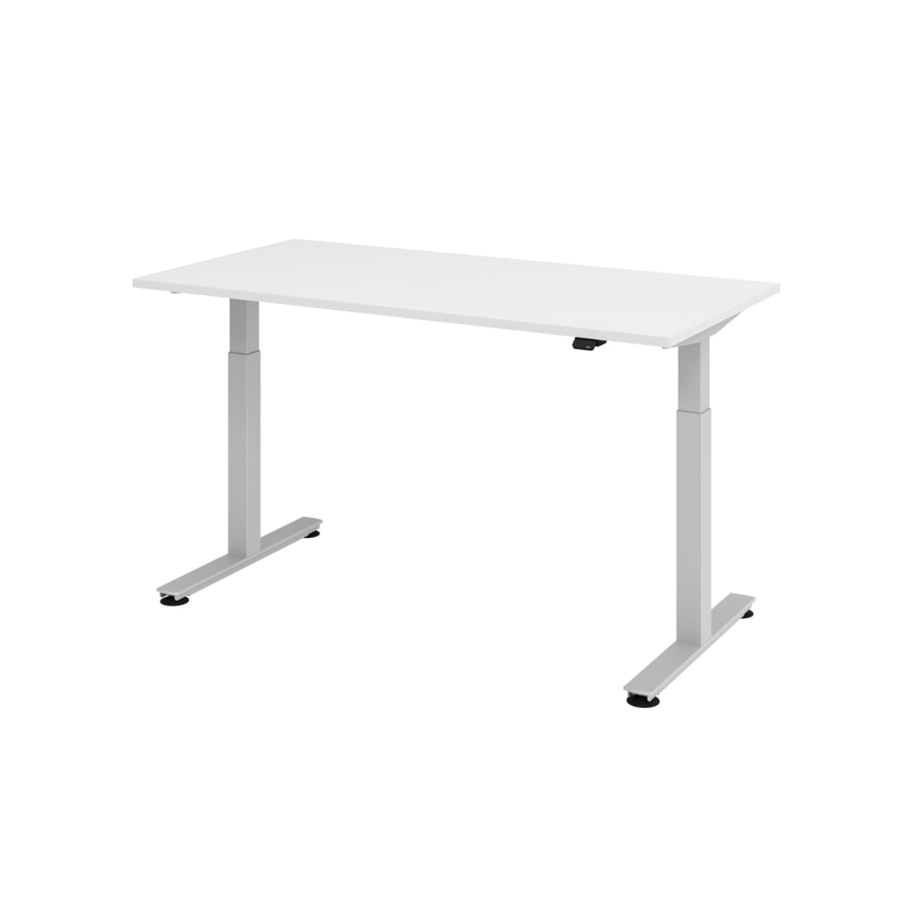 Hammerbacher Schreibtisch, elektrisch höhenverstellbar, BxT 1.600 x 800 mm, weiss Produktabbildung: Hammerbacher Schreibtisch, elektrisch höhenverstellbar, BxT 1.600 x 800 mm, weiss