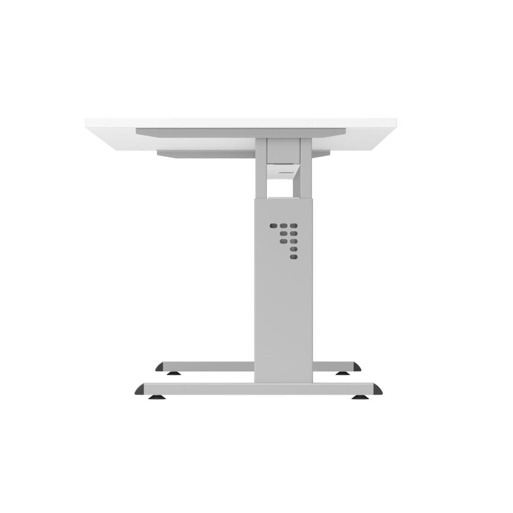 Produktabbildung Nr. 4: Hammerbacher Manuell höhenverstellbarer Schreibtisch Solid, C-Fuss, BxT 1.600 x 800 mm, grau