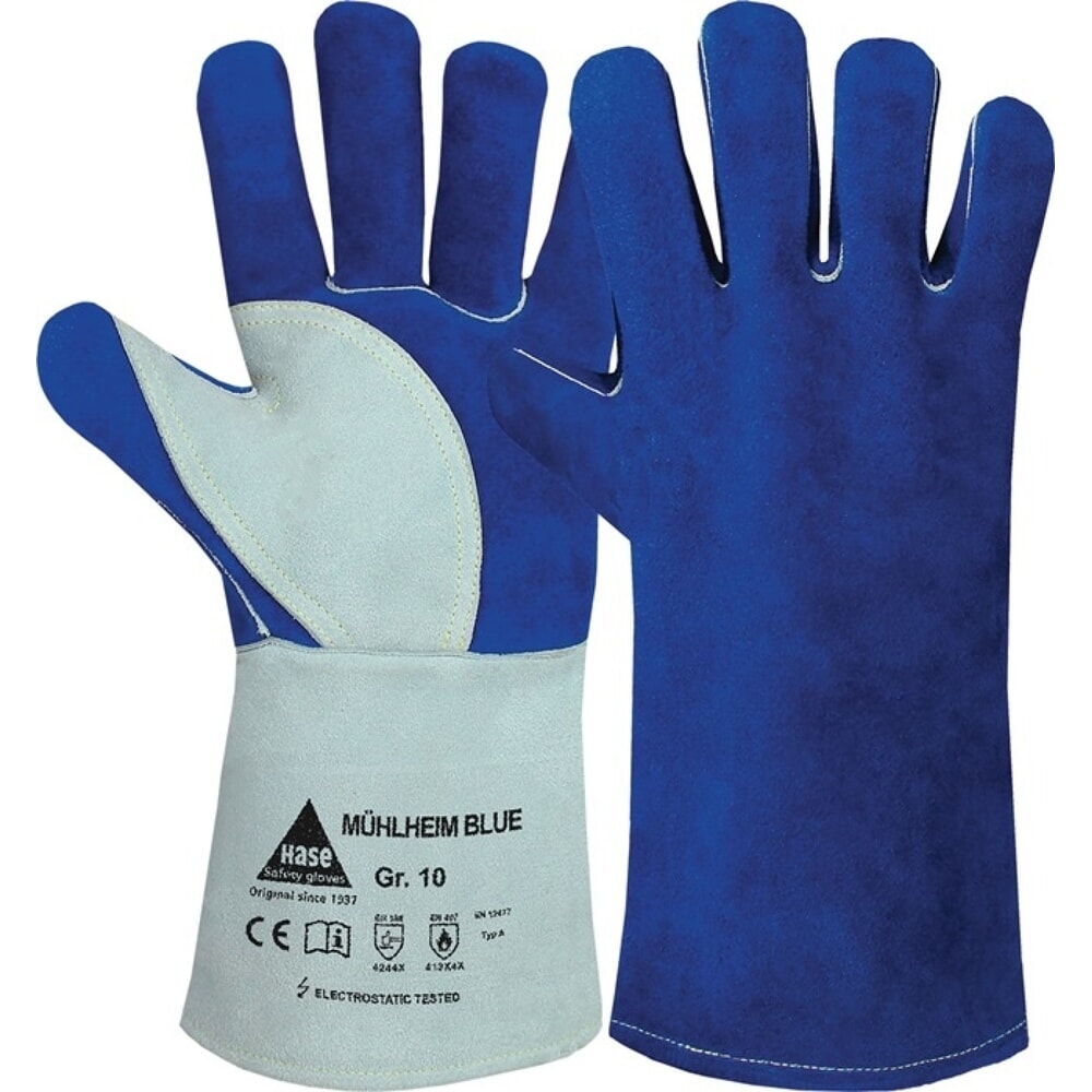 Produktabbildung: HASE Schweisserhandschuhe Mühlheim Blue Gr.10
