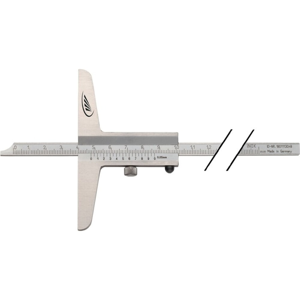Produktabbildung: HELIOS PREISSER Tiefenmessschieber DIN 862, gerade Messschiene 12 x 4 mm, 300 mm