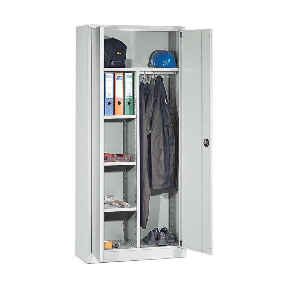 Produktabbildung: HEMMDAL Akten-/Kleiderschrank, 5 OH, HxBxT 1.800 x 800 x 380 mm, lichtgrau