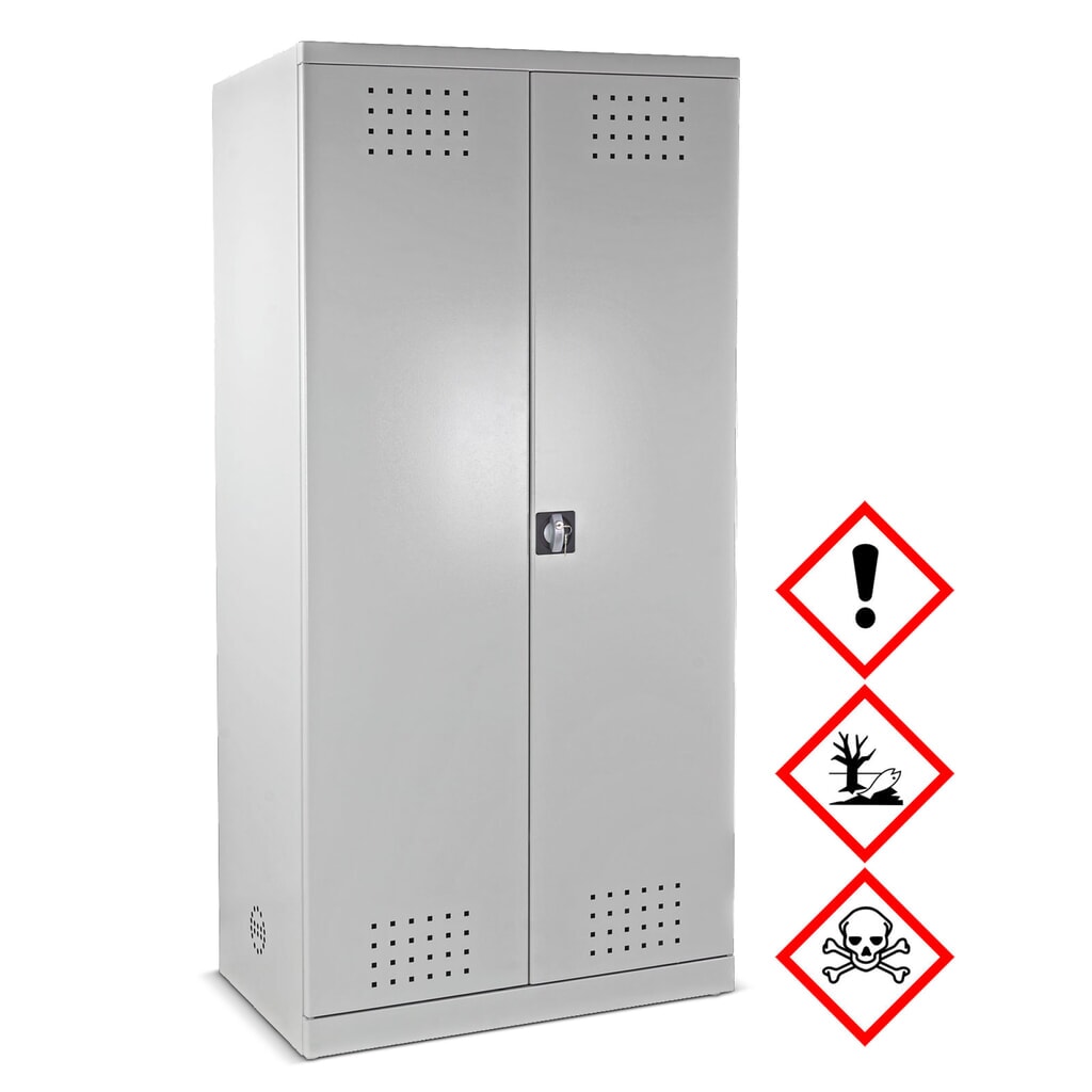 Produktabbildung Nr. 2: HEMMDAL Pflanzenschutzmittel- und Chemikalienschrank mit 4 Auffangwannen, HxBxT 1.920 x 920 x 580 mm