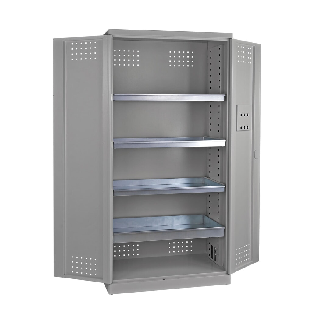 HEMMDAL Pflanzenschutzmittel- und Chemikalienschrank mit 4 Auffangwannen, HxBxT 1.920 x 920 x 580 mm Produktabbildung Nr. 7: HEMMDAL Pflanzenschutzmittel- und Chemikalienschrank mit 4 Auffangwannen, HxBxT 1.920 x 920 x 580 mm