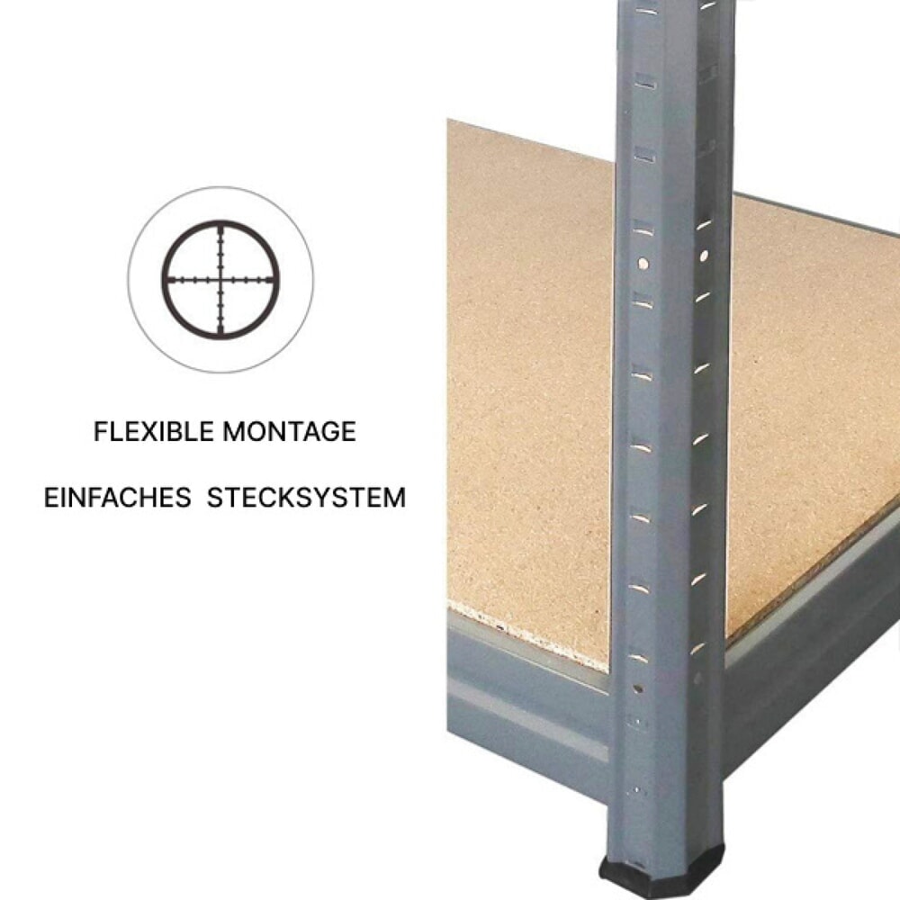 Produktabbildung Nr. 3: HEMMDAL Fachbodenregal Typ XS graphitgrau, Fachlast 150 kg, HxBxT 1.800 x 750 x 350 mm
