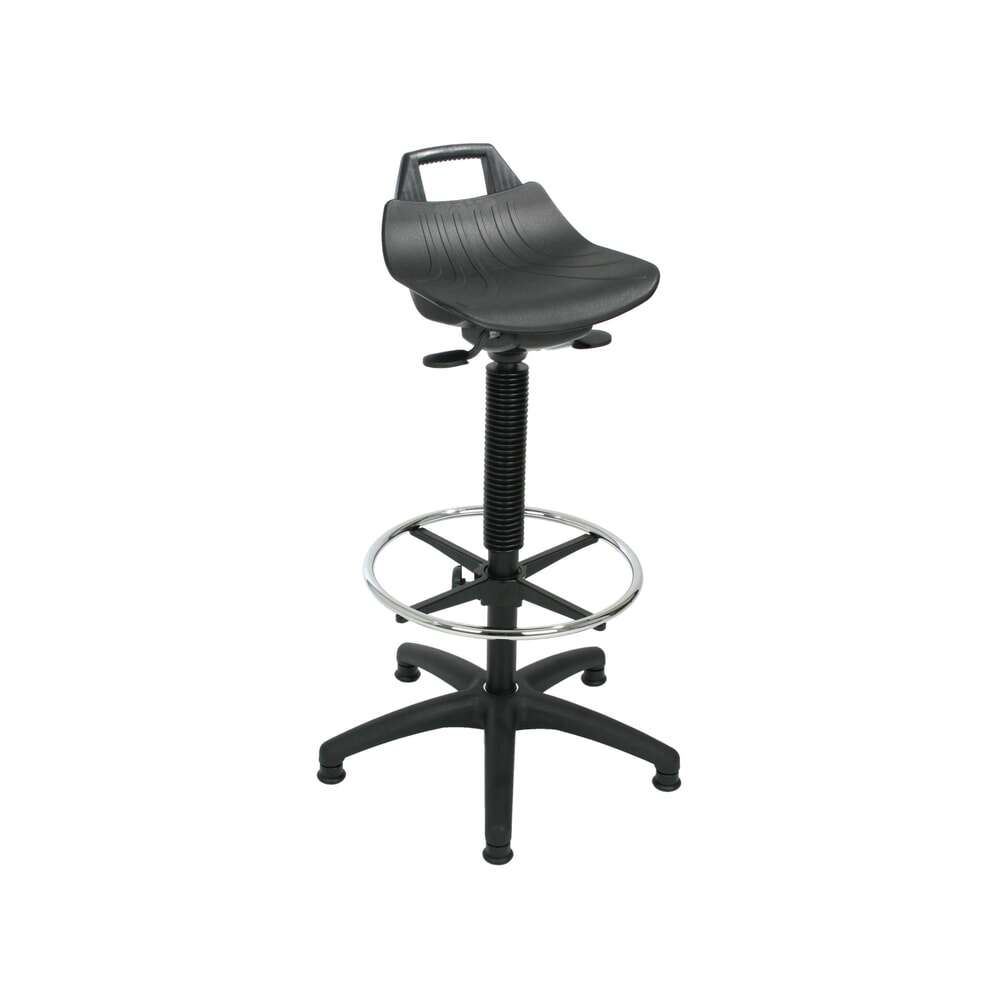 Produktabbildung: HEMMDAL Hocker Premium, PP-Sitz, Sitzhöhe 630-890 mm, Bodengleiter, Fussring