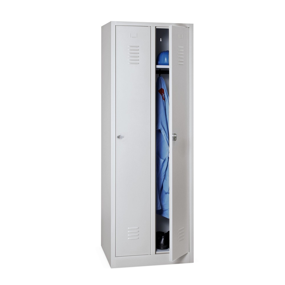 Produktabbildung Nr. 1: HEMMDAL Kleiderspind mit Sockel + Drehriegelverschluss, 2 Abteile, HxBxT 1.800 x 600 x 500 mm