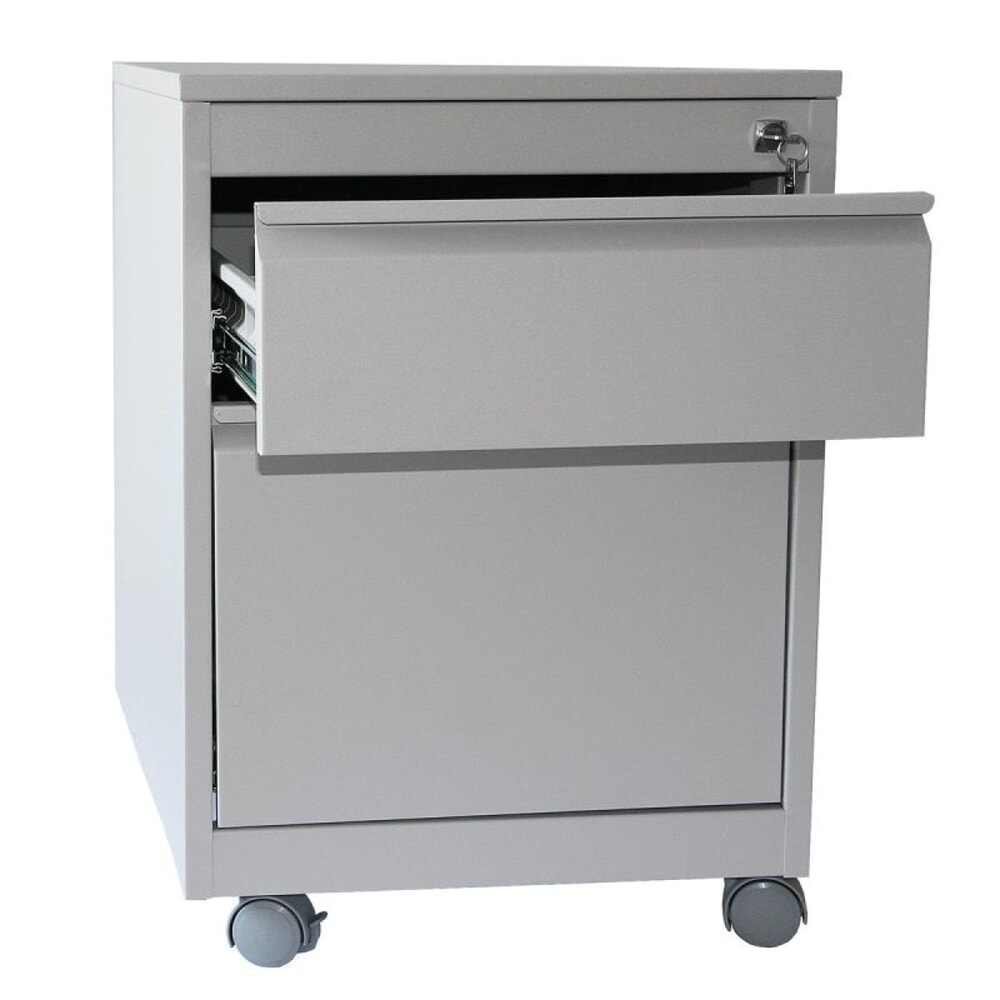 Produktabbildung Nr. 2: HEMMDAL Rollcontainer Standard mit 2 Schubladen, HxBxT 610 x 600 x 400 mm, lichtgrau