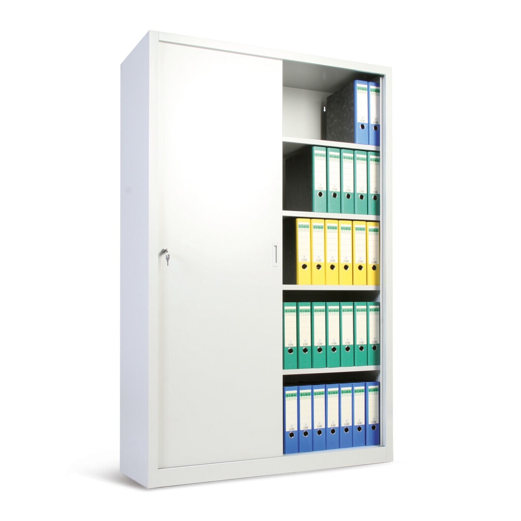 HEMMDAL Werkstatt-Schiebetürschrank, 5 OH, HxBxT 1.950 x 1.200 x 450 mm, Böden verzinkt Produktabbildung Nr. 3: HEMMDAL Werkstatt-Schiebetürschrank, 5 OH, HxBxT 1.950 x 1.200 x 450 mm, Böden verzinkt
