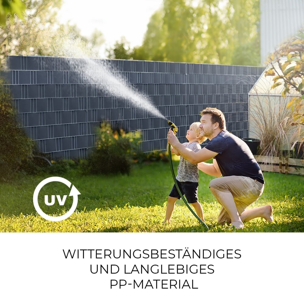 Produktabbildung Nr. 4: HEMMDAL Sichtschutzstreifen, anthrazit – 0,19 x 35 m – Premium / 1,1 mm stark