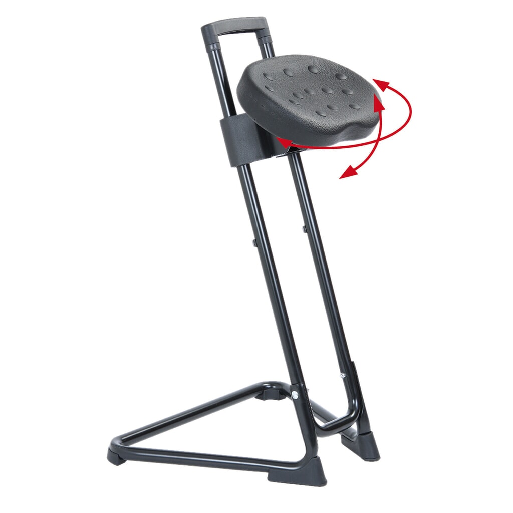 Produktabbildung Nr. 3: HEMMDAL Stehhilfe, schwenk- und neigbarer PU-Komfortsitz, Sitzhöhe 600-850 mm, schwarz