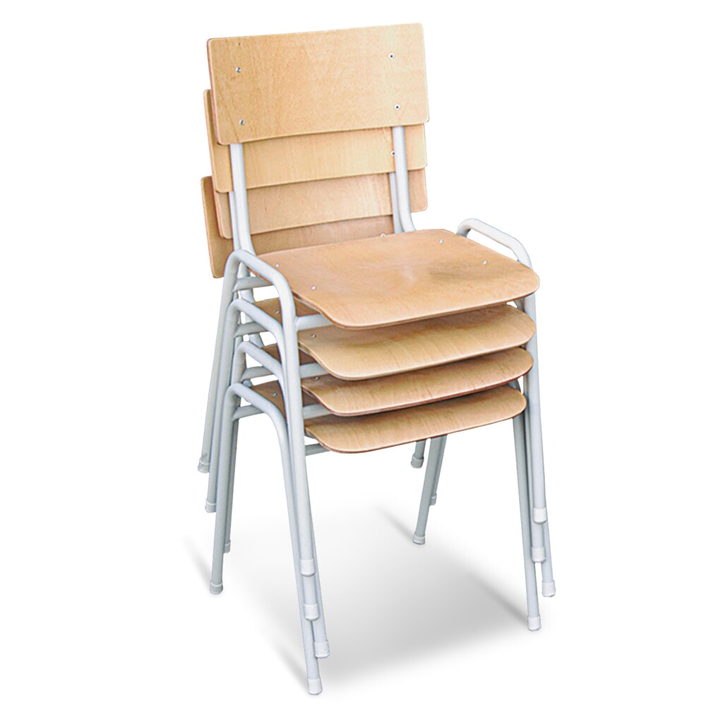 HEMMDAL Stuhl Standard, 4er-Set, stapelbar, Buche hell, Gestell schwarz Produktabbildung: HEMMDAL Stuhl Standard, 4er-Set, stapelbar, Buche hell, Gestell schwarz