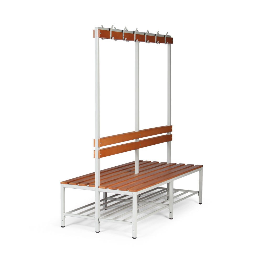 Produktabbildung: HEMMDAL Umkleidesitzbank, 2-seitig, Länge 1.600 mm,  2x 6 Haken