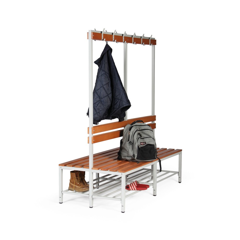 Produktabbildung Nr. 2: HEMMDAL Umkleidesitzbank, 2-seitig, Länge 1.600 mm,  2x 6 Haken