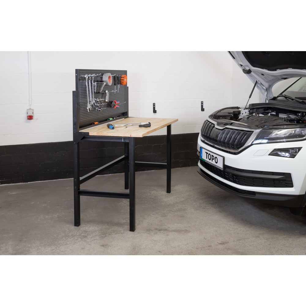 Produktabbildung Nr. 10: HEMMDAL Werkbank, klappbar, TK 150 kg, Lochwand inkl. 10 Haken