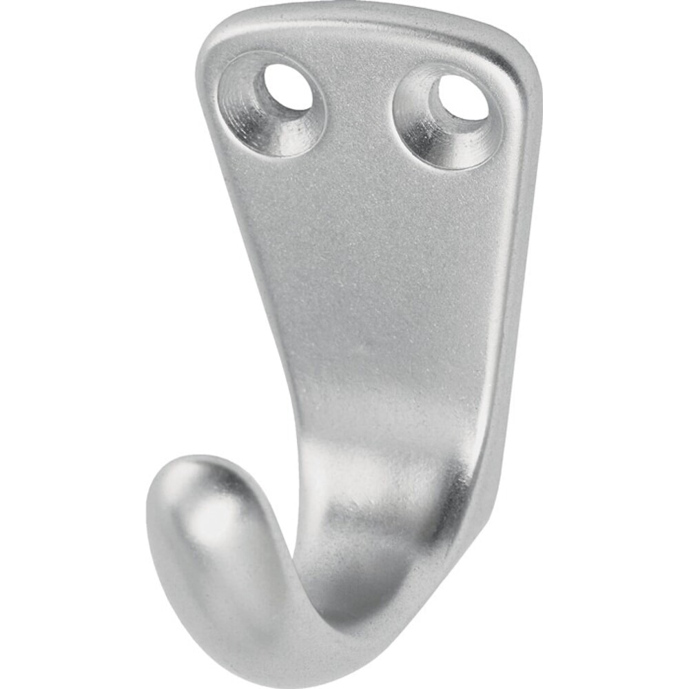 Produktabbildung: HERMETA Handtuchhaken 0553, Aluminium silberfarbig eloxiert, 1 Haken Höhe 37 mm, Ausladung 33 mm