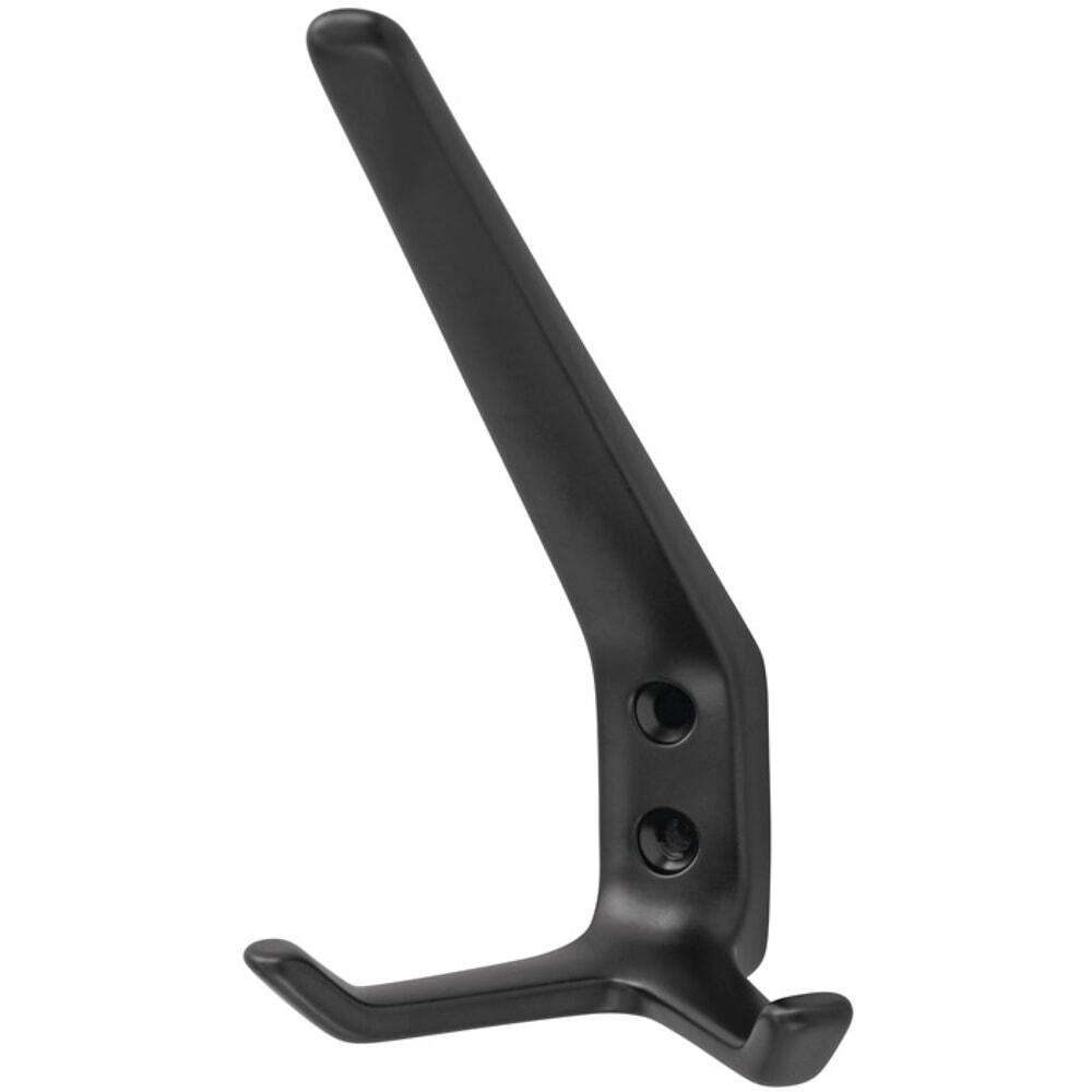 Produktabbildung: HERMETA Huthaken 0032, Aluminium kunststoffbeschichtet schwarz, 2 Haken Ausladung 89 mm, Höhe 127 mm