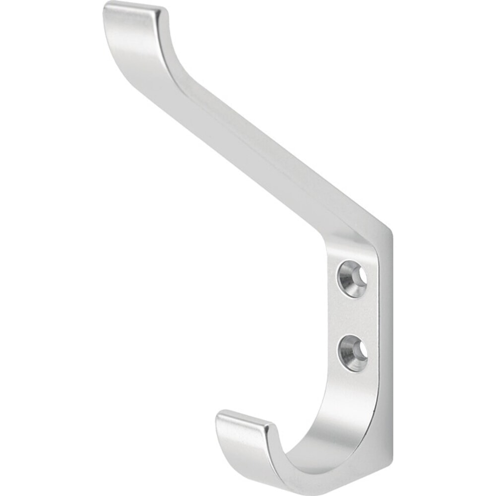 Produktabbildung: HERMETA Huthaken 0148, Aluminium silberfarbig eloxiert, einfach Ausladung 86,5 mm, Höhe 135 mm