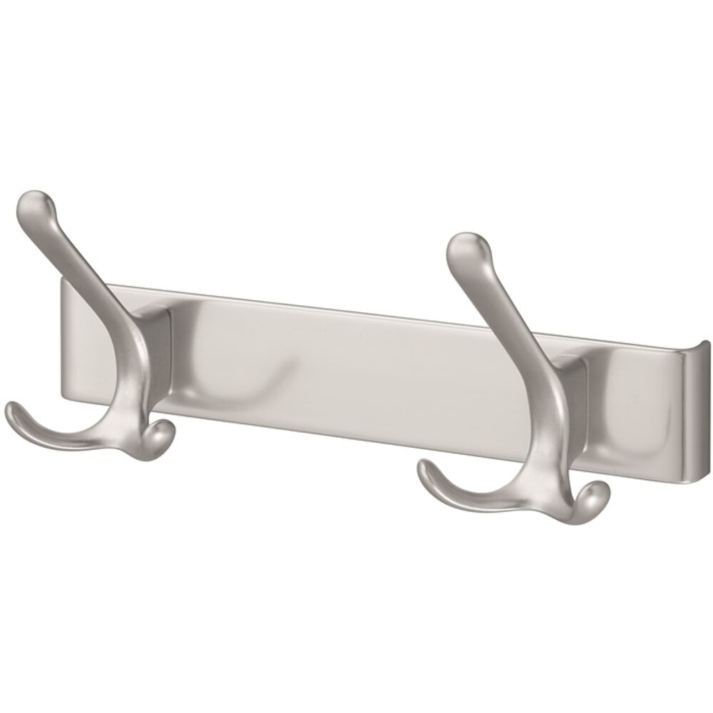 Produktabbildung: HERMETA Huthakenleiste 0822-0822, Leichtmetall silberfarbig eloxiert, 2 Haken Ausladung 96 mm, Höhe 102 mm