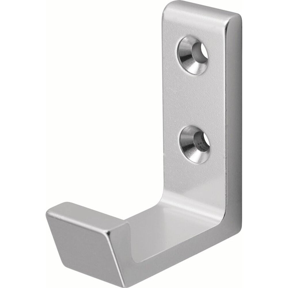 Produktabbildung: HERMETA Mantelhaken 0139, Aluminium silberfarbig eloxiert, einfach Ausladung 41 mm, Höhe 47 mm