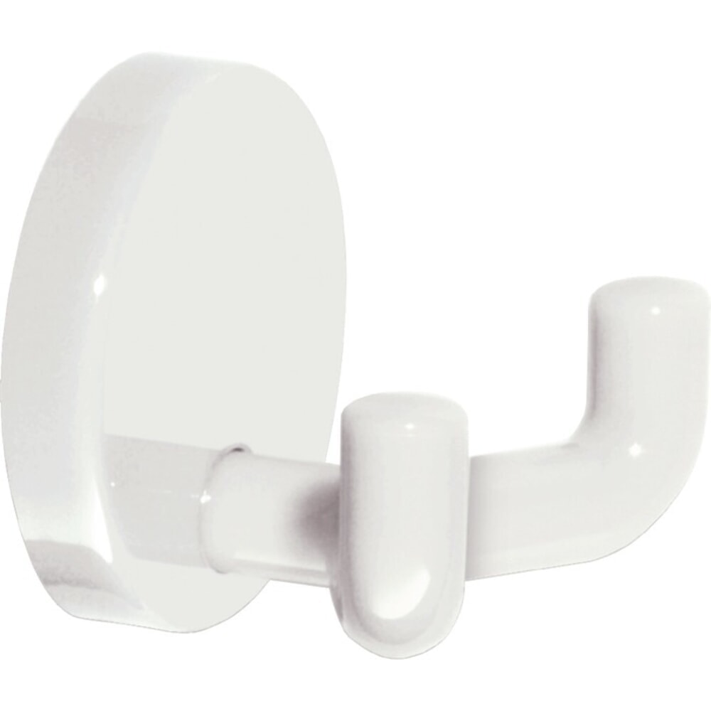 Produktabbildung: HEWI Doppelhaken 477.90.025, Polyamid 99 reinweiss, 2 Haken, Ø 50 mm Ausladung 43,5 mm