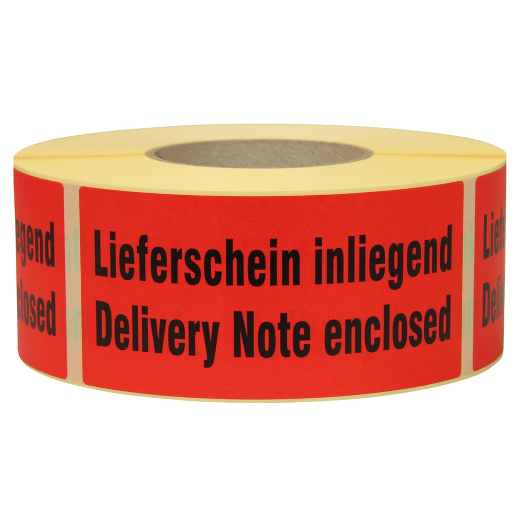 Produktabbildung: Hinweisetikett "Lieferschein inliegend", LxB 145 x 70 mm, 1 Rolle á 1.000 Stück