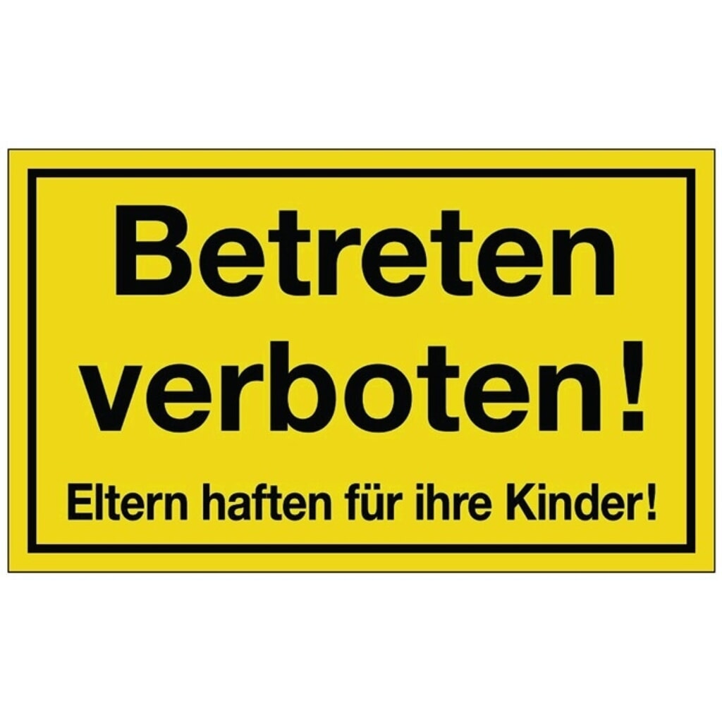 Produktabbildung: Hinweiszeichen, L300xB200 mm gelb schwarz, Betreten verboten, Kunststoff
